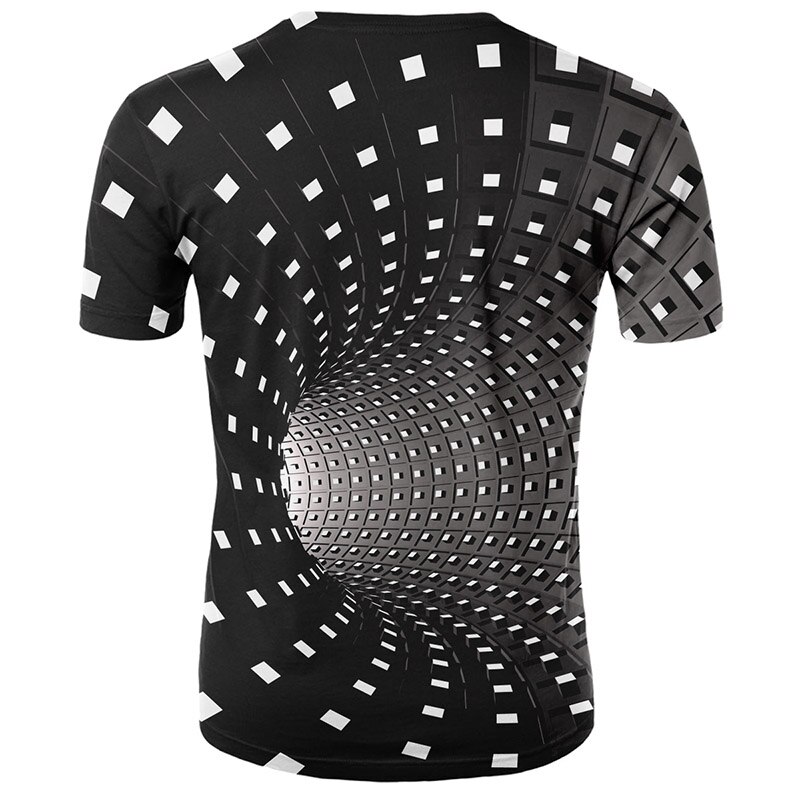 Hommes femmes T-Shirt à manches courtes 3D tourbillon impression Illusion d'optique hypnose T-Shirt hauts XRQ88