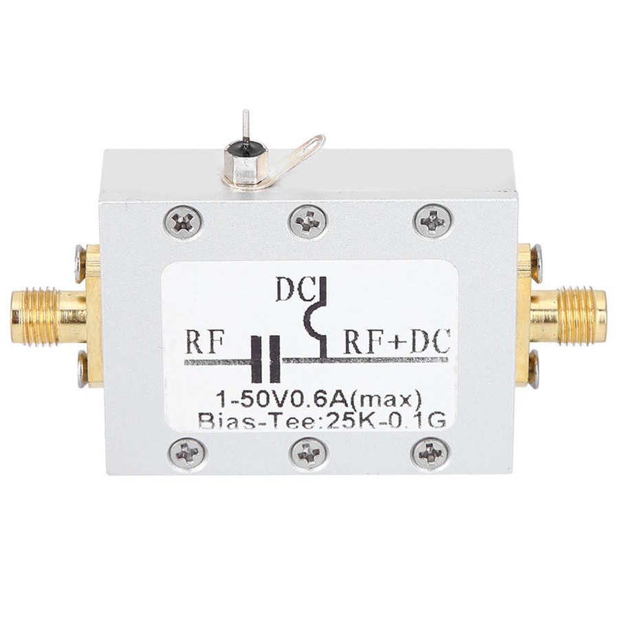 RF Broadband Module DC Blocker Module Coaxial Feed Low Insertion Loss 25K 100MHz HF AM RF Biaser
