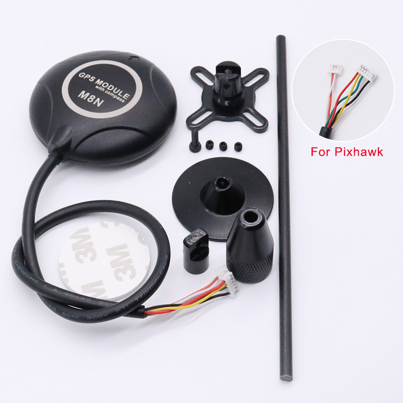 M8n x 8n gps-modul för apm 2.8 för pixhawk 2.4.8 pix  px4 inbyggd kompass/gps metallstativhållare rc-tillbehör: Vinröd