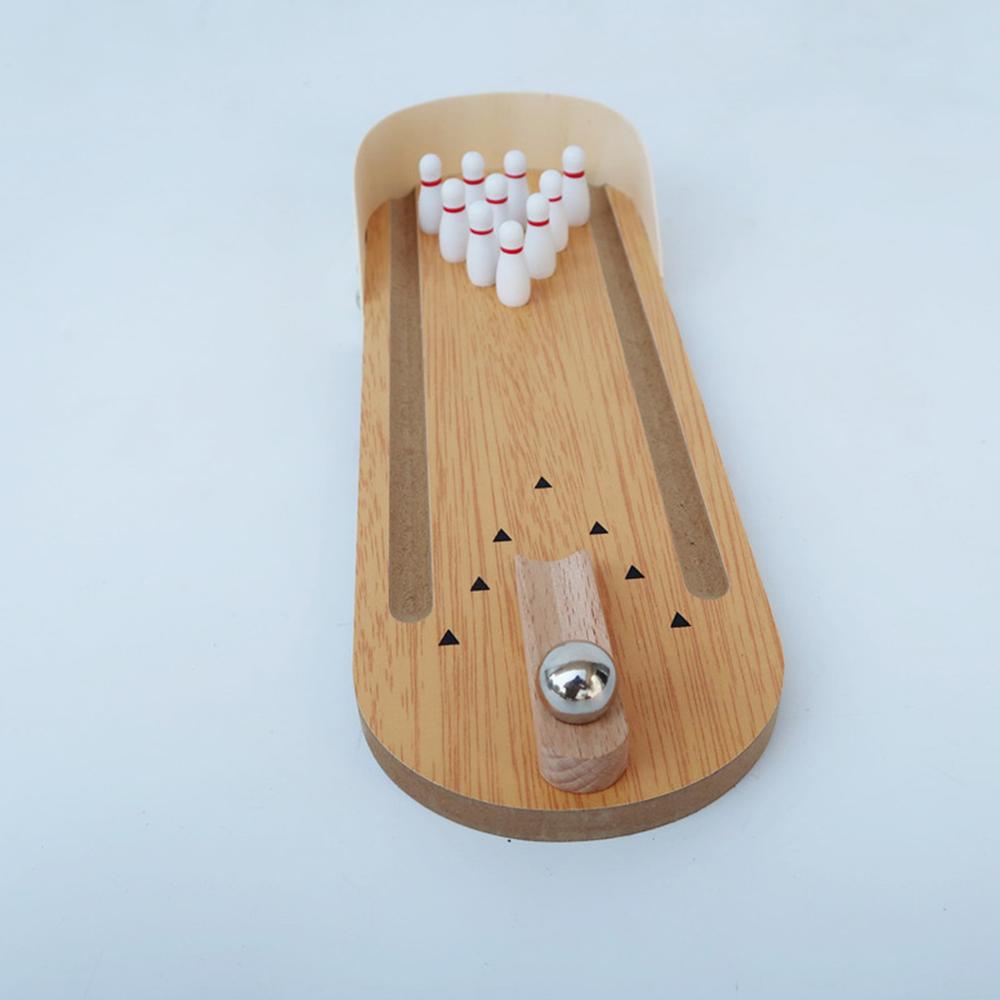 Parrot Bird Toy Wooden Mini Desktop Bowling Parakeet Intelligence Training Game