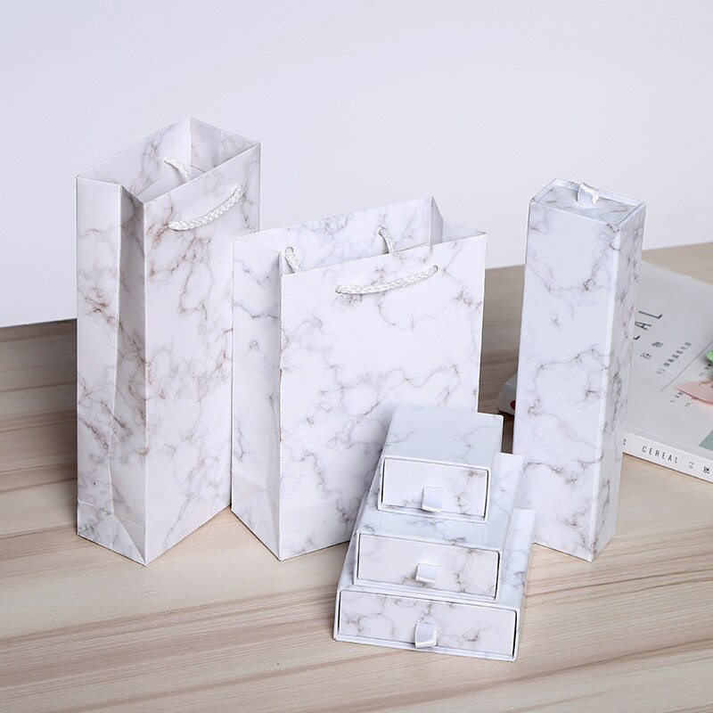Jewlery Organizer Packaging Box Holder Black Pink White Blue Purple Engagement Ring Earring Bracelet Necklace Boxes: White / 8x10x3.5cm