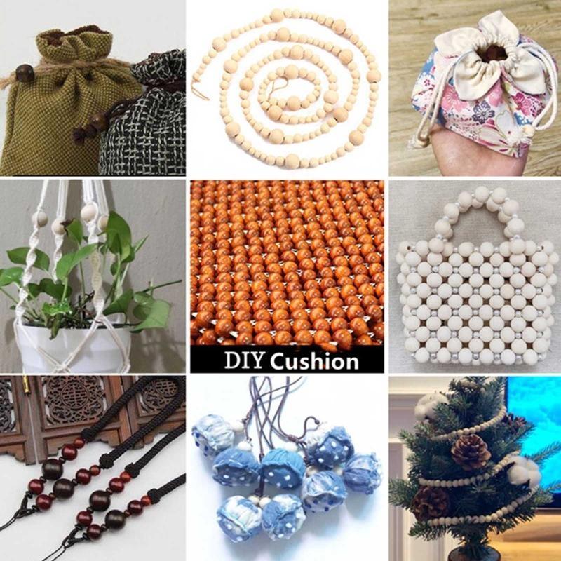 T8We 10 PCS Kerstmis houten kraal sneeuwpop houten kraal winter houten kraal losse ambacht houten kraal ronde kraal voor winter