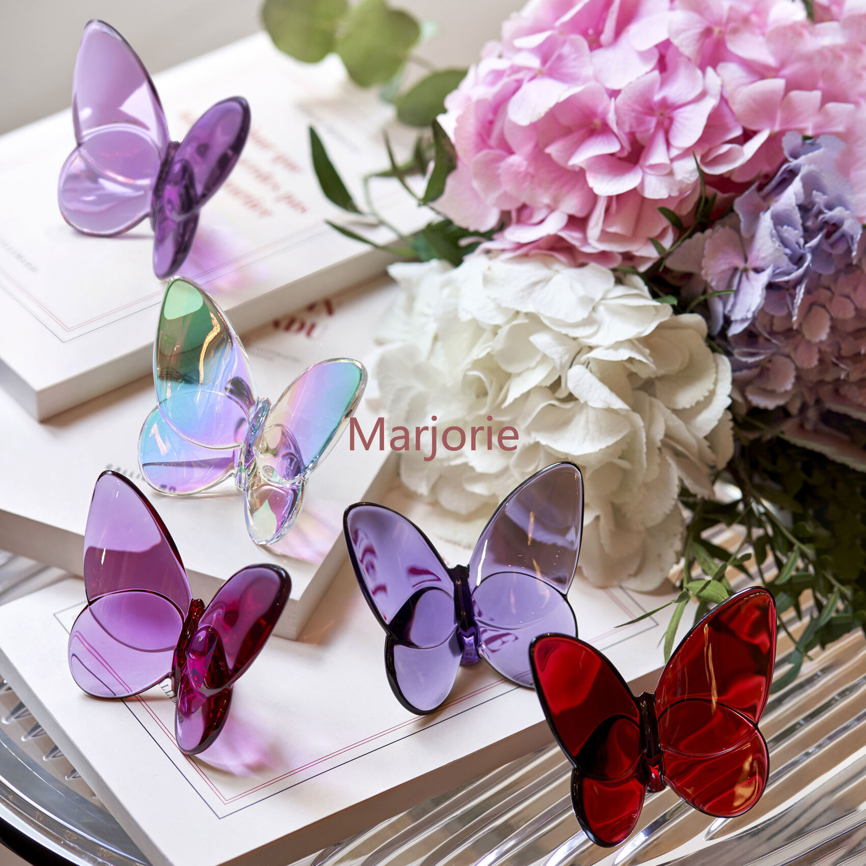 Sommerfuglevinger blafrende glas krystal papillon heldig sommerfugl glimter livligt med lyse farver ornamenter til hjemmet