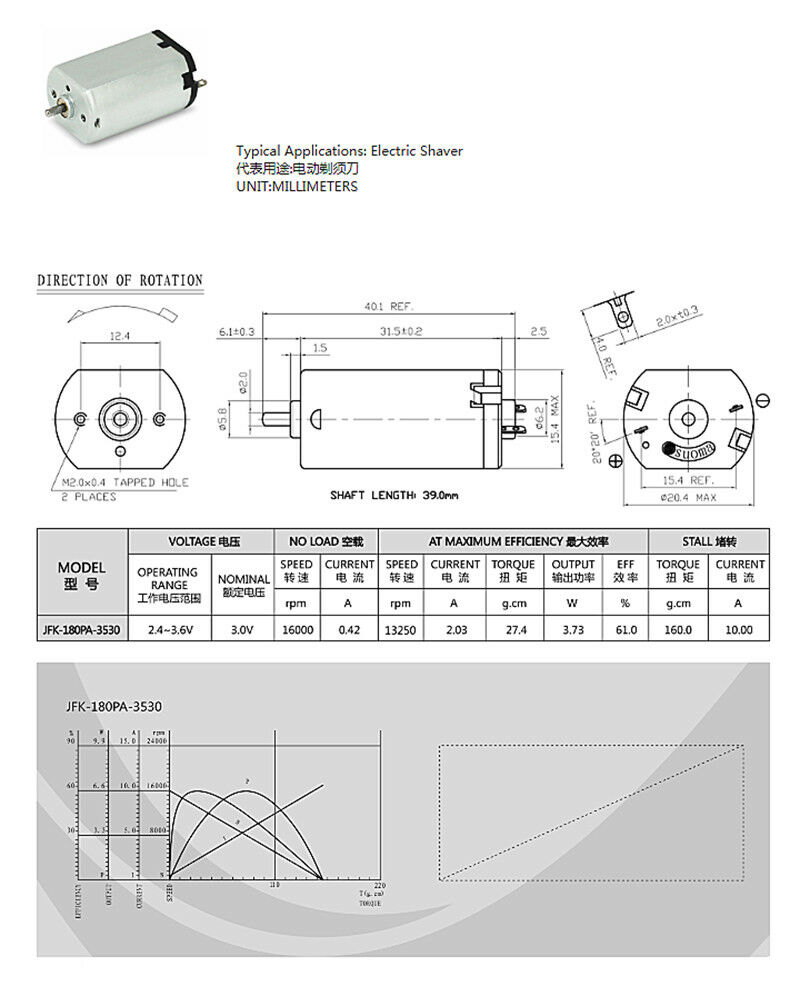 Mini FK-180PA-3530 Motor DC 2.4V 3V 16000RPM laagspanning Hoge Snelheid Micro 180 DC Motor 2mm as voor DIY Elektrische Scheerapparaat Speelgoed