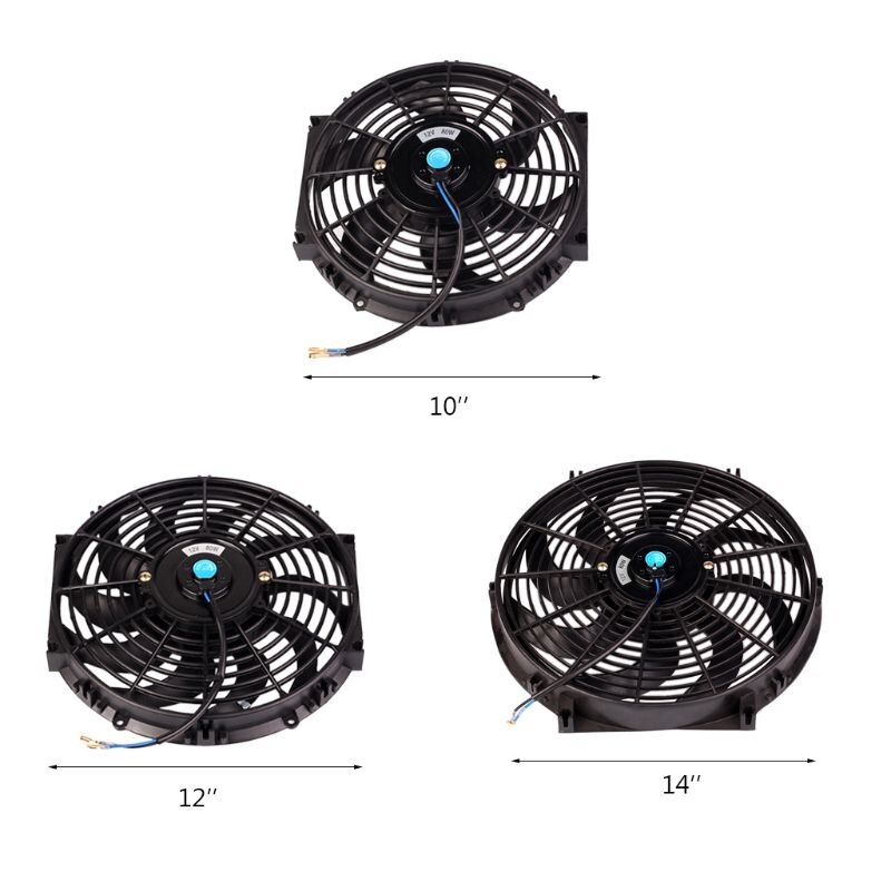 10Inch 12Inch 14Inch Universele Auto Radiator Fan Slim Push Pull Elektrische Motor Koelventilator 12V E7CA