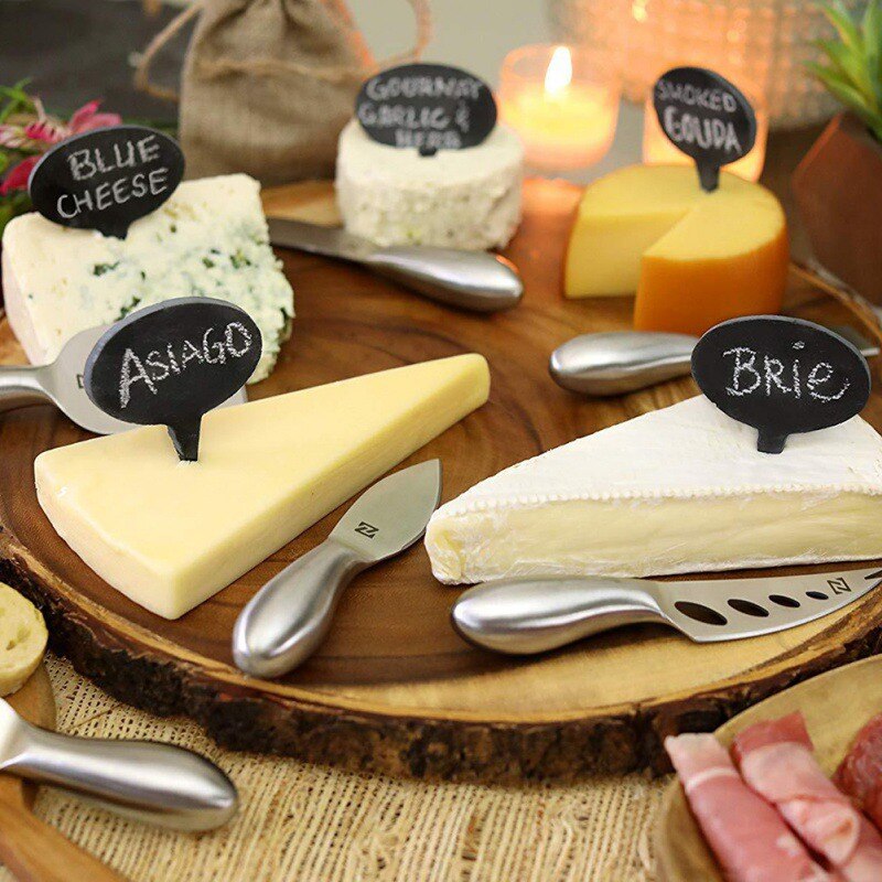 8 Stuks Kaas Markers Slate Labels Natuurlijke Leisteen Etiketten Voor Cake Boards Wasbare Mini Krijtbord Labels Tafel Decoratie