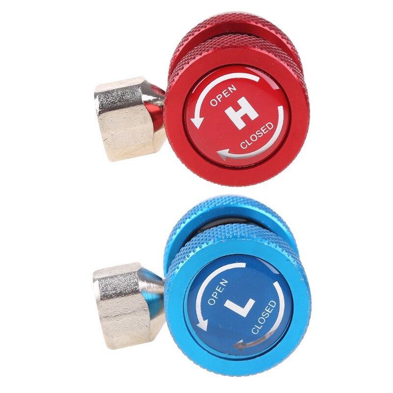 Auto High Low Pressure R134A Copper Quick-connect Adapters Quick Coupling Air Conditioner Refrigerant Coolant Adjustable M31 23