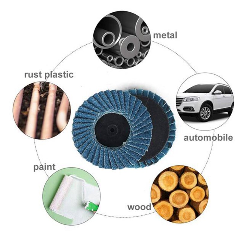 30 PCS 2 Inch Quick Change Flap Disc 40/80/120 Grit Roloc Flap Discs Sanding Disc for Angle Grinder