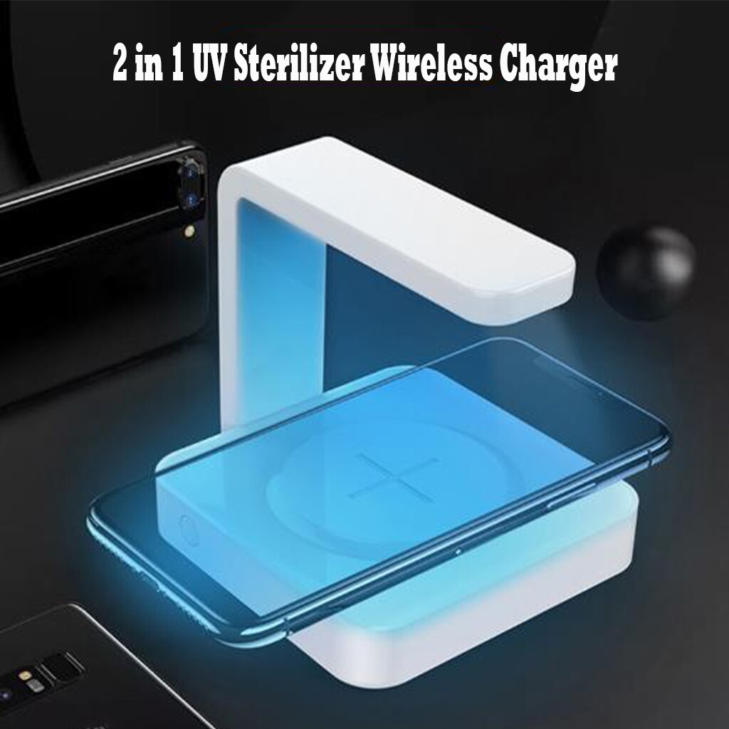10W 2 In 1 Portable Mobile Phone Wireless Charger UV Sterilizer Germicidal Lamp