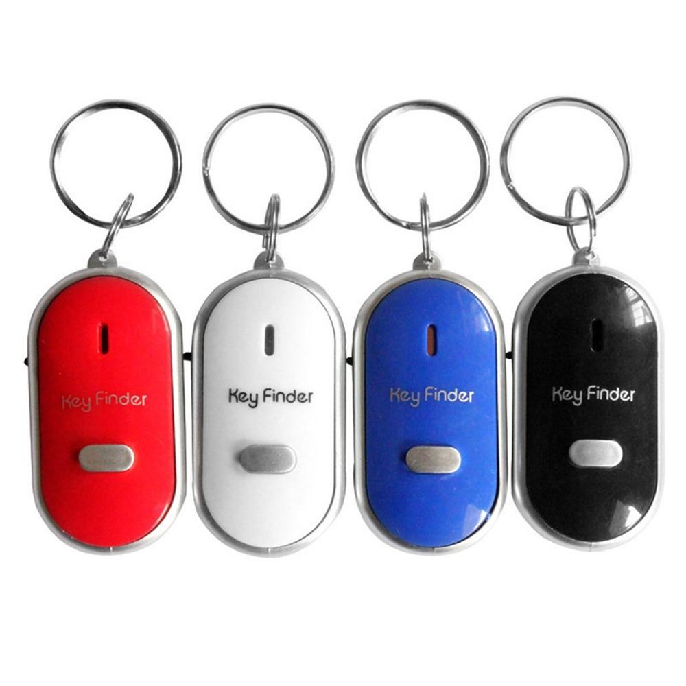 LED Whistle Key Finder Flashing Beeping Sound Control Alarm Anti-Lost Keyfinder Locator Tracker with Keyring