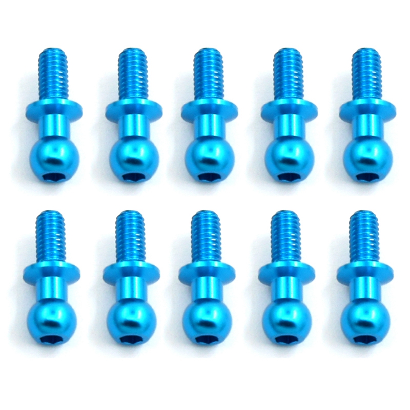10 Uds M3 tornillos de cabeza de bola hexagonal de Metal para Tamiya TT01 TT02 Sakura D5 1/10 RC Drift Car repuestos universales: Azul