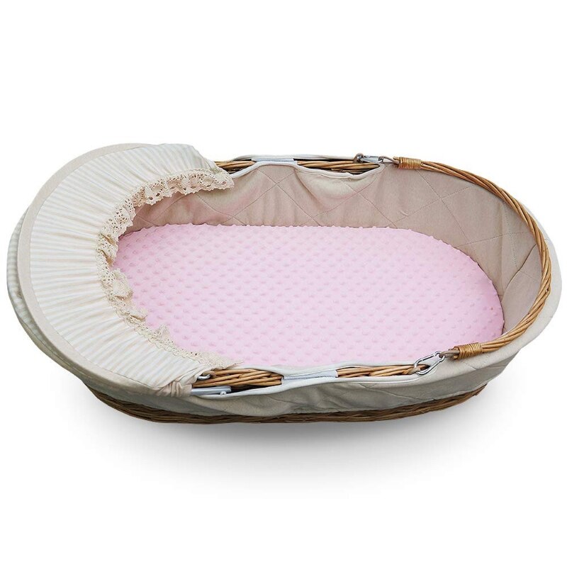 Bassinet Sheets Minky Dot Fitted Sheet Super Soft Breathable Flexible for Cradle Moses Basket and Bassinet Mattress