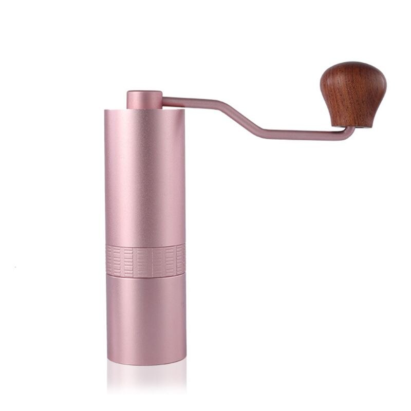 Manuell kaffekvarn burr kvarn för kaffebönor bärbar manuell bean burr gri: Rosa
