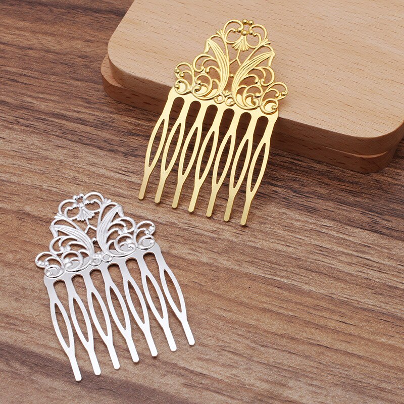 10 Stks/partij 38*65Mm Vintage Bruids Haar Kam Haar Clips Insert Metalen Kam Haar Accessoires Voor Vrouwen