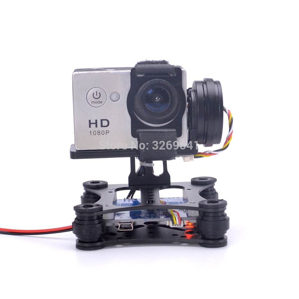 2 Axis Borstelloze Gimbal Lichtgewicht Luchtfotografie Gimbal plug en play Voor Gorpro SJ4000 Xiaomi Xiaoyi DIY Drone S500 S550