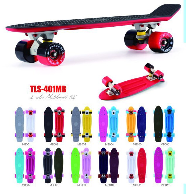 skateboard luminous wheel mini board for outdoor sport street fish board longboard skateboard: Random monochrome