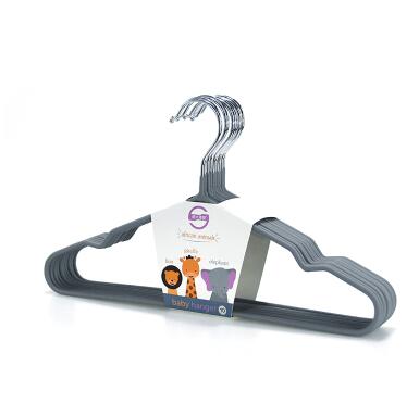 10 stuks/partij plastic hangers voor kledingrek (volwassenen en kinderen): 30cm grijs