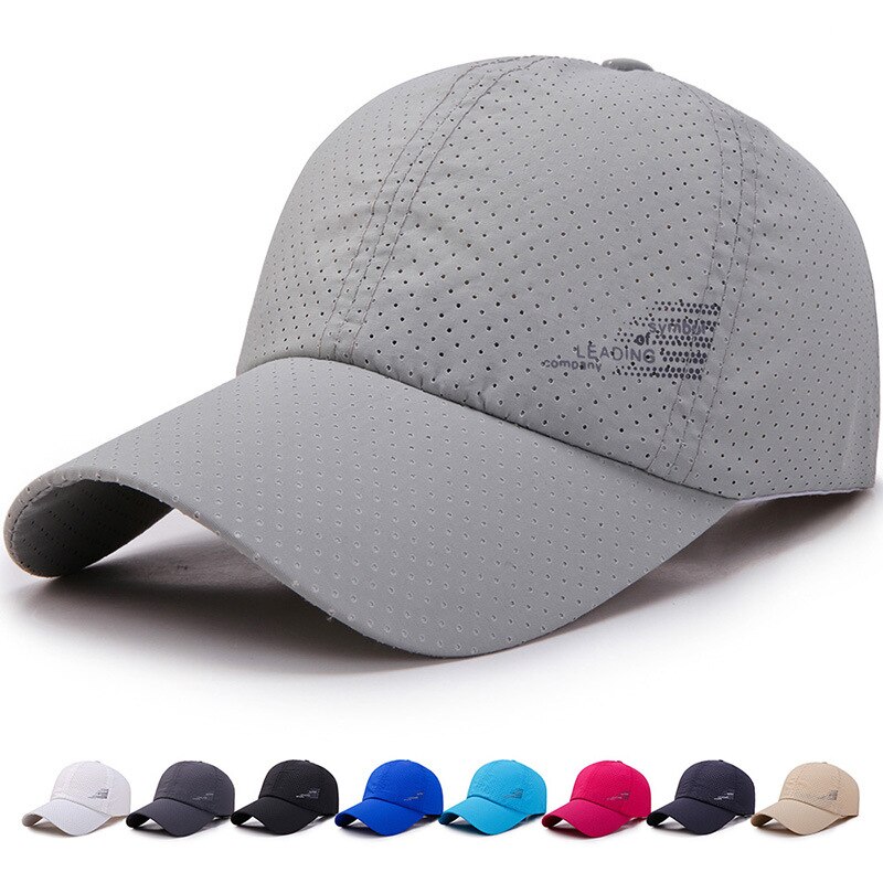 Men Women Summer Baseball Cap Quick Drying Hats Unisex Breathable Sport Pure Color Snapback Hat bone baseball hat