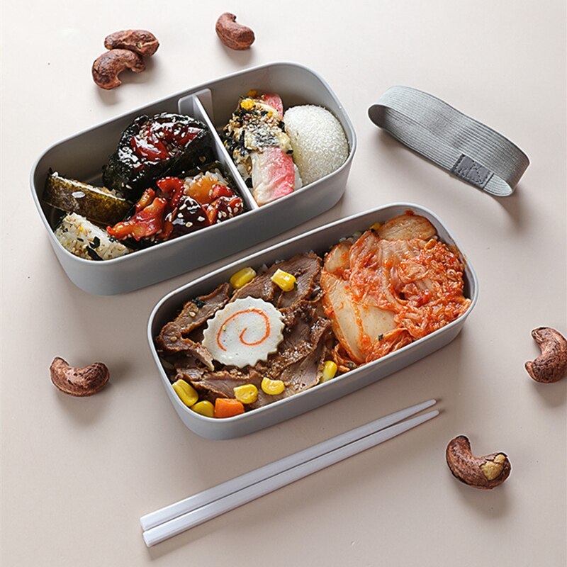 Japanese-style Bento Box with Compartments Portable Student Office Camping Lunch Box Refrigerator Storage Box