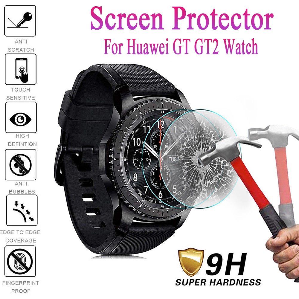 Hd Transparante Anti-Kras Shockproof Gehard Glas Screen Protector Film Voor Huawei Gt GT2 Horloge Cover 42/46Mm