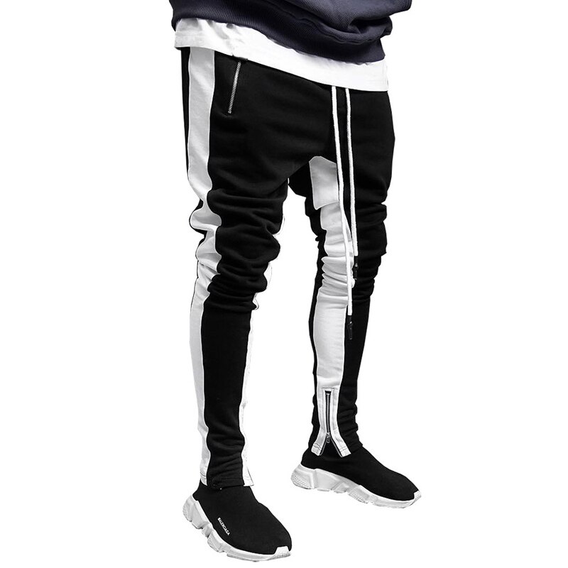 Track Broek Heren Skinny Broek Heren Joggers Joggingbroek Fitness Broek Voor Mannen Met Pocket Strip Broek Jogger Bodem: M / 19CK03-BW 1-3