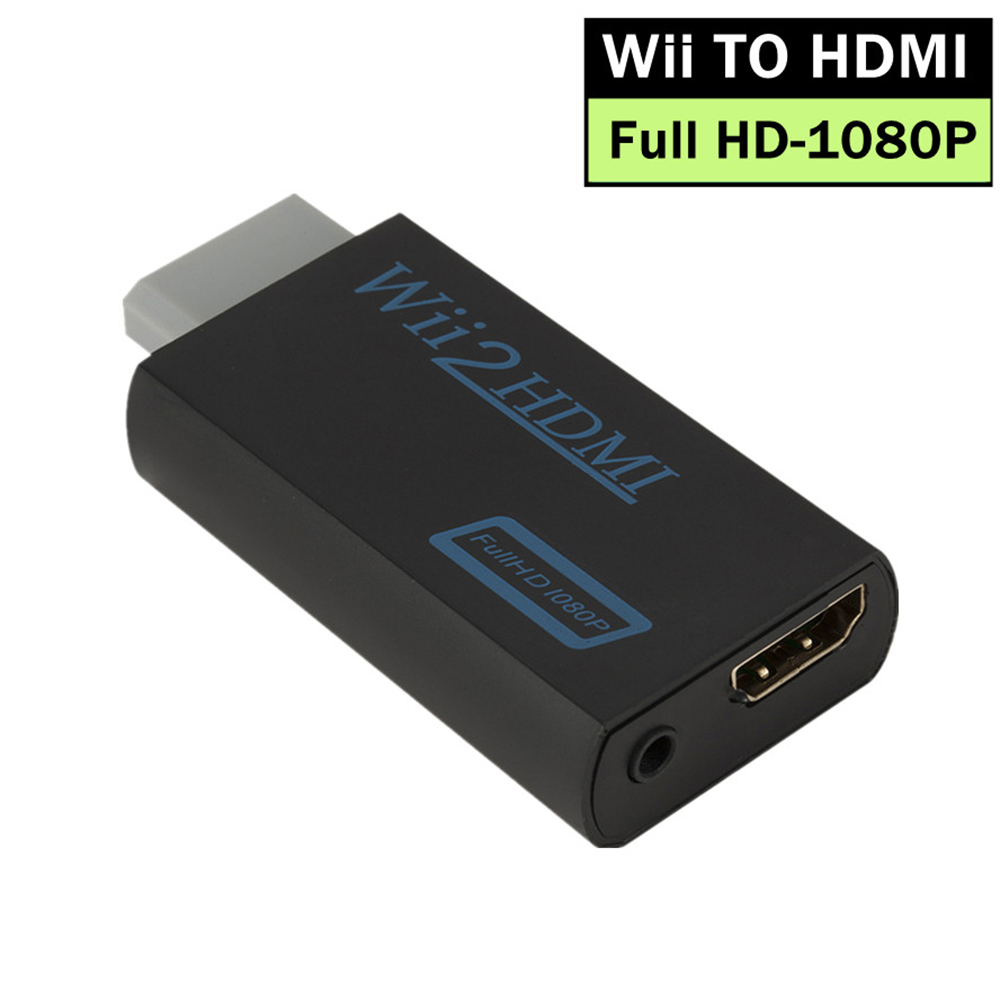 Wii 2 hdmi-konverteradapter 1080p full hd plug & play med 3.5mm ljudutgångar för hdtv pc-skärm display 720p- klar