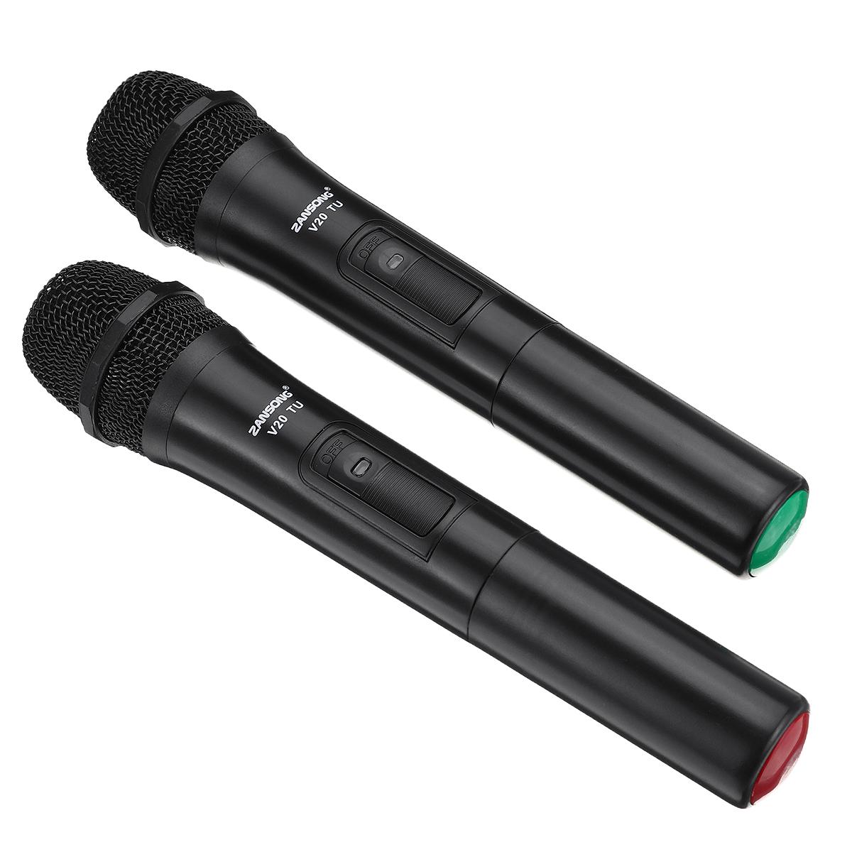 2PCS UHF USB 3.5mm 6.35mm Wireless Microphone Megaphone Handheld Mic with Receiver for Karaoke Speech Loudspeaker