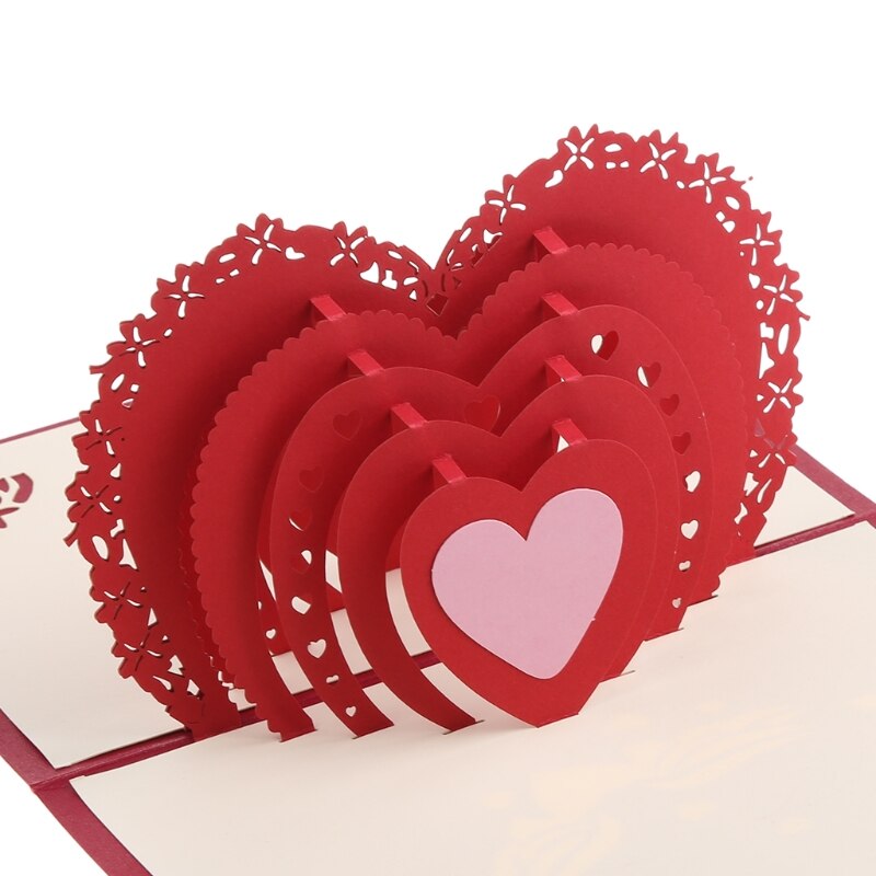 30 Styles 3D Pop Up Card Heart to Heart Anniversary Valentine Birthday Christmas Express love Valentine's Day 3D Greeting Card