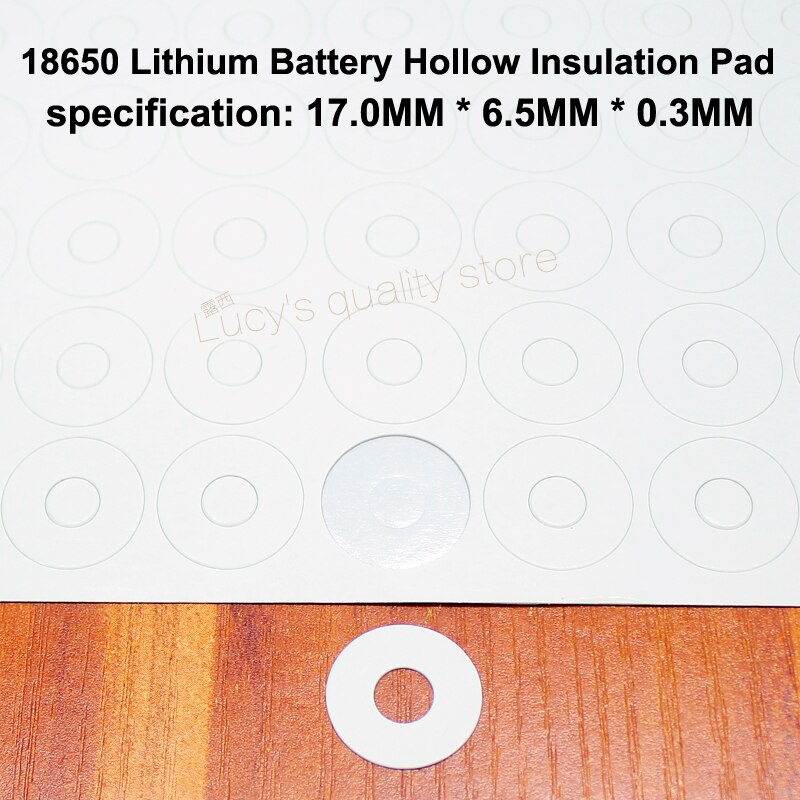 Embout pour batterie au lithium 100 | 18650 pièces par lot, capuchon peut être soudé par tache, pôle positif en acier inoxydable, accessoires de batterie négative: Gasket-17-6.5MM
