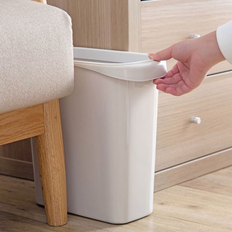 Narrow Trash Can Kitchen Bathroom Trash Bin Garbage Cans Dustbin Plastic Waste Bins Paper Basket Bedside Garbage Bucket