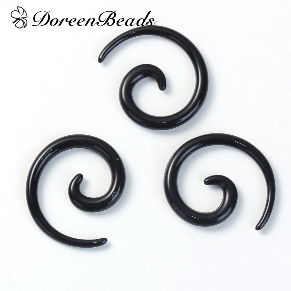 DoreenBeads, expansores de oreja de túnel cónico en espiral acrílico, joyería para el cuerpo de los hombres, tapones para orejas tragus, 1 unidad