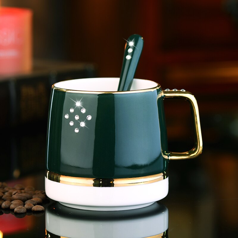 Stort kaffekrus med låg ske morgenmad simpelt kontor kaffekrus genanvendeligt nordisk isoleret taza selvomrørende krus  xx60cm: Stil 1