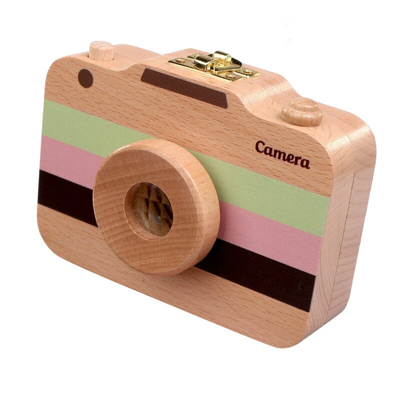 Wooden Children's Camera Toy Baby Teeth Box Baby Teeth Storage Box Fetal Hair Preservation Memorial Box Ornaments Precious: 003