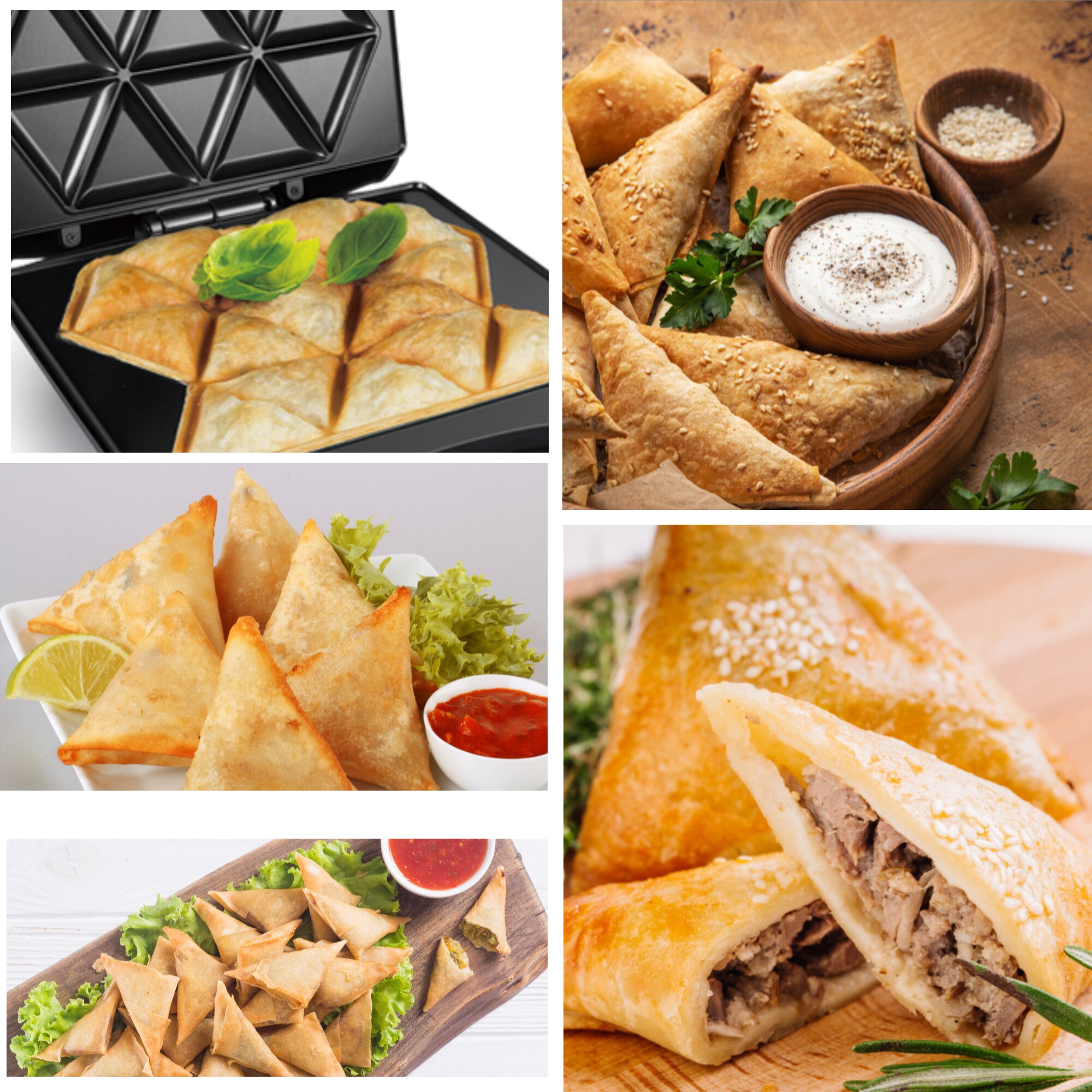 1400W Electric Large Sandwich Maker Samosa Machine Kitchen Breakfast Maker Non-stick Coating Plate For 220V Sonifer