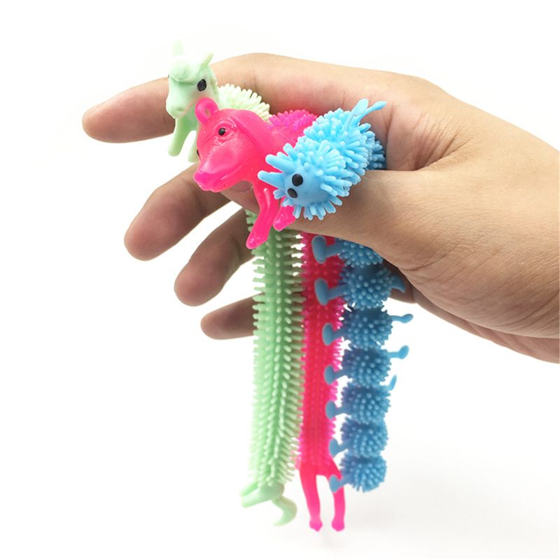 3Pcs Worm Noodle Stretch String Tpr Touw Anti Stress Speelgoed String Fidget Autisme Vent Speelgoed