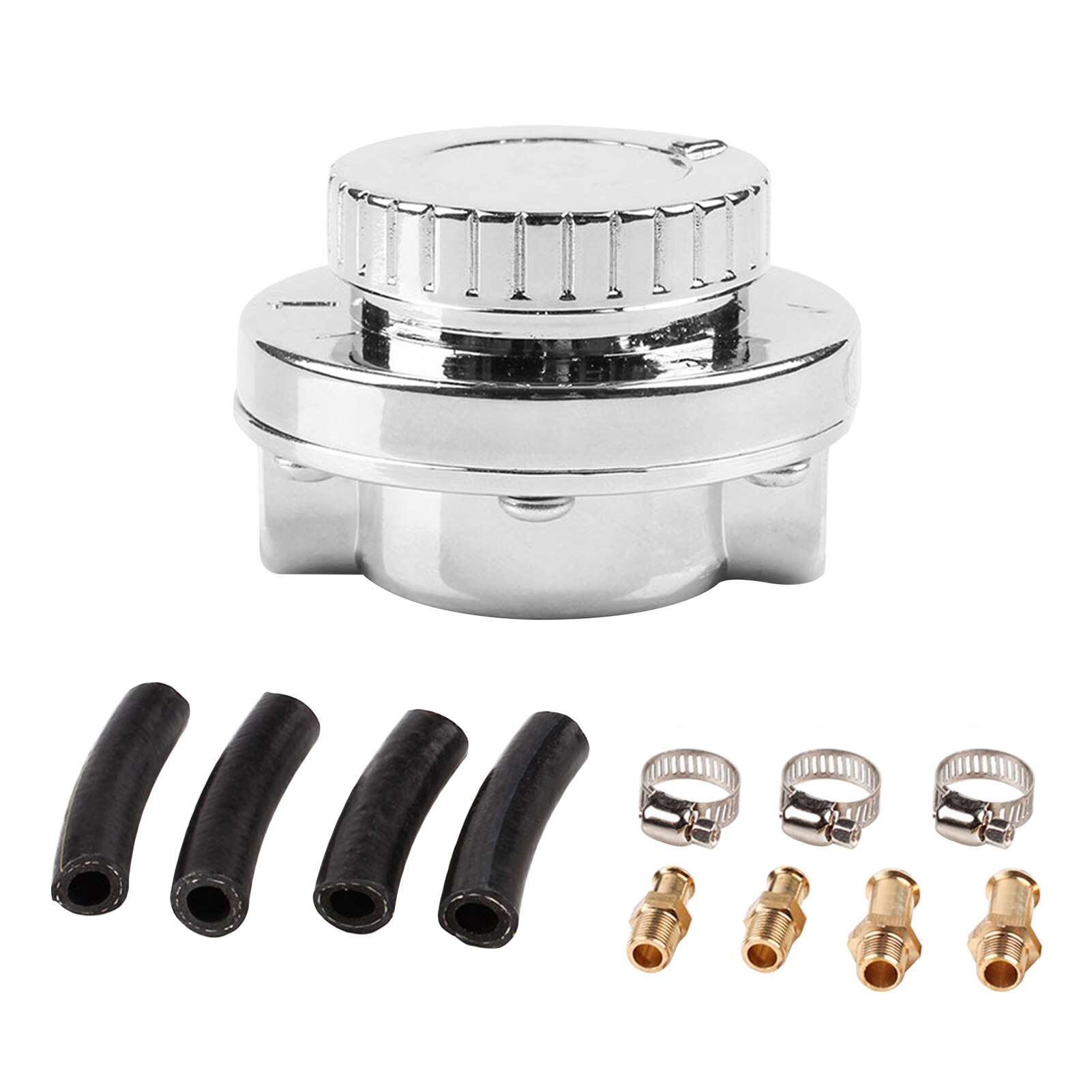 Chrome poli 1-5PSI régulateur de pression de carburant simple double voiture modifié carburateur tuyau manuel réglable chrome poli approvisionnement