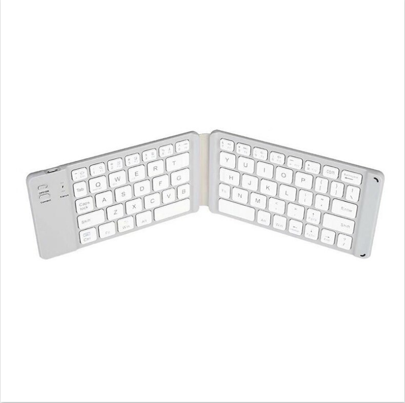 Folding touch bluetooth keyboard three-fold ultra-thin bluetooth keyboard IPad tablet keyboard: white