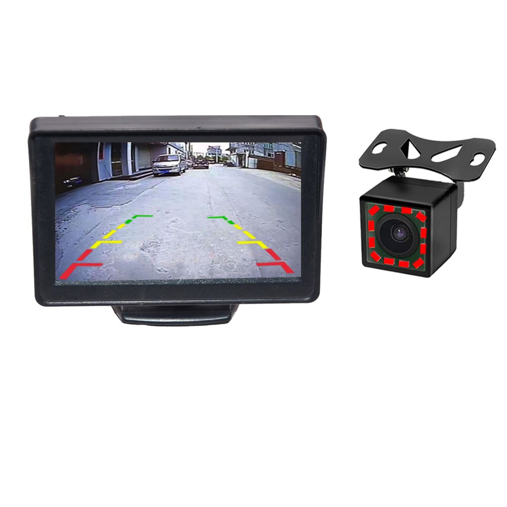 4.3 5 tommer bilmonitor tft lcd hd digital skærm til omvendt bagfra kamera dvd vcd med parkering tilbage ir kamera: Default Title
