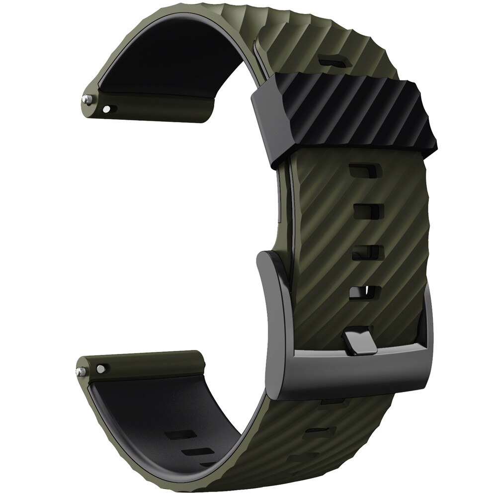 24mm urheilu silikoniranneke suunto 9 baro suunto 9 ranneke suunto 7/d5 kello rannekello ja rannekoru vaihda tarvikkeita: Armeija musta