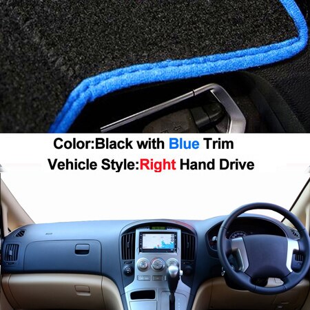 Bil instrumentbræt cover dashmat cape til hyundai  h1 h300 i800 iload imax grand starex - auto indvendig dashmat pad tæppe: Rhd blå