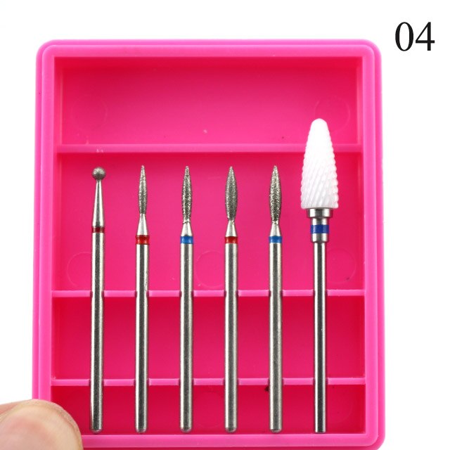 6 stücke Keramik Diamant Nagel Bohrer mischen Bits einstellen Fräsen Cutter für Manikübetreffend Elektrische Maschine Pedikübetreffend Gitter Nagel Kunst Zubehör: 04