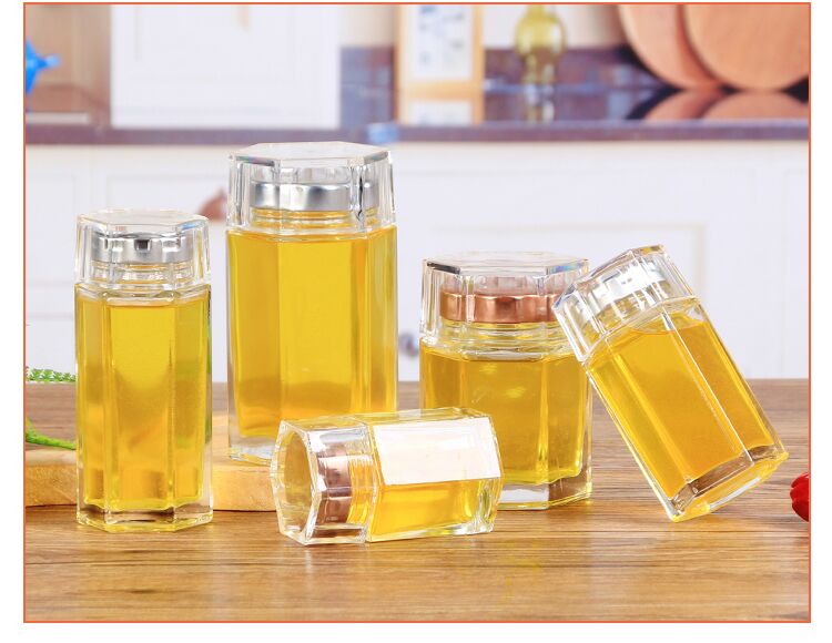 5 Pcs 80 Ml Glazen Flessen Jampotten Flacon Van Honing Voedsel Opslagtank Verzegelde Opslagtank Honing glazen Pot Voor Home Decor