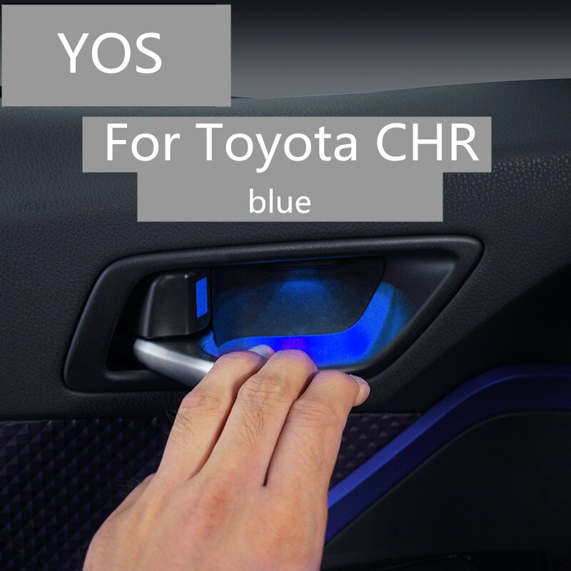 Voor Achterklep Handgreep Kom Licht Voor Toyota Chr Rood Blauw Sfeer Deur Kom Lamp Licht Voor Toyota C-HR