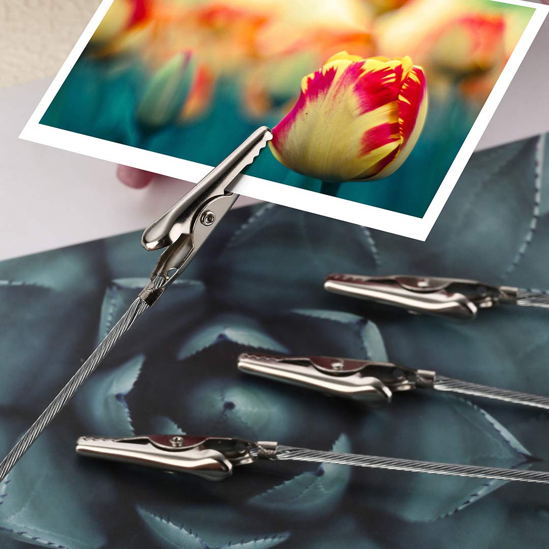 10 x krokodillenklemmen van metaal met draadsteel, alligatorklemmen voor memokaarthouders