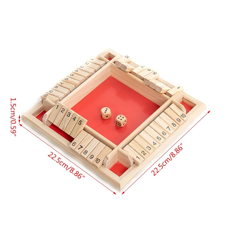 Wooden Puzzle Board Wooden Board Game Box Classic Dice Board Toy for Kids Game Christmas Family Party