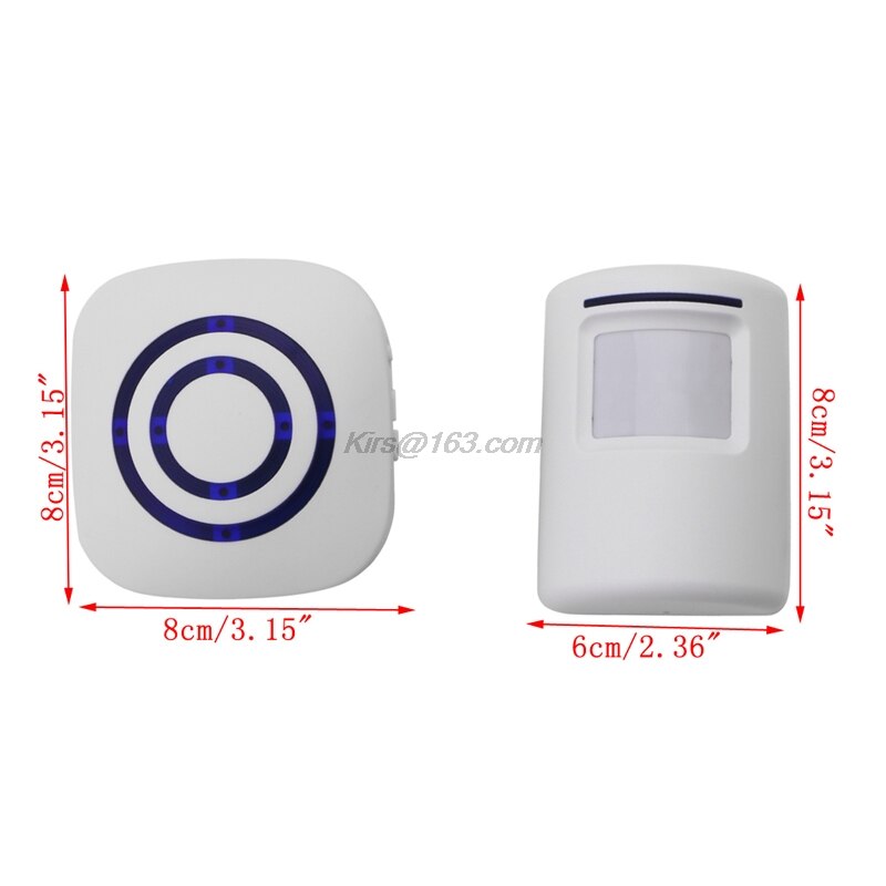 Wireless Infrared Motion Sensor Door Security Bell Alarm Chime EU/US Plug