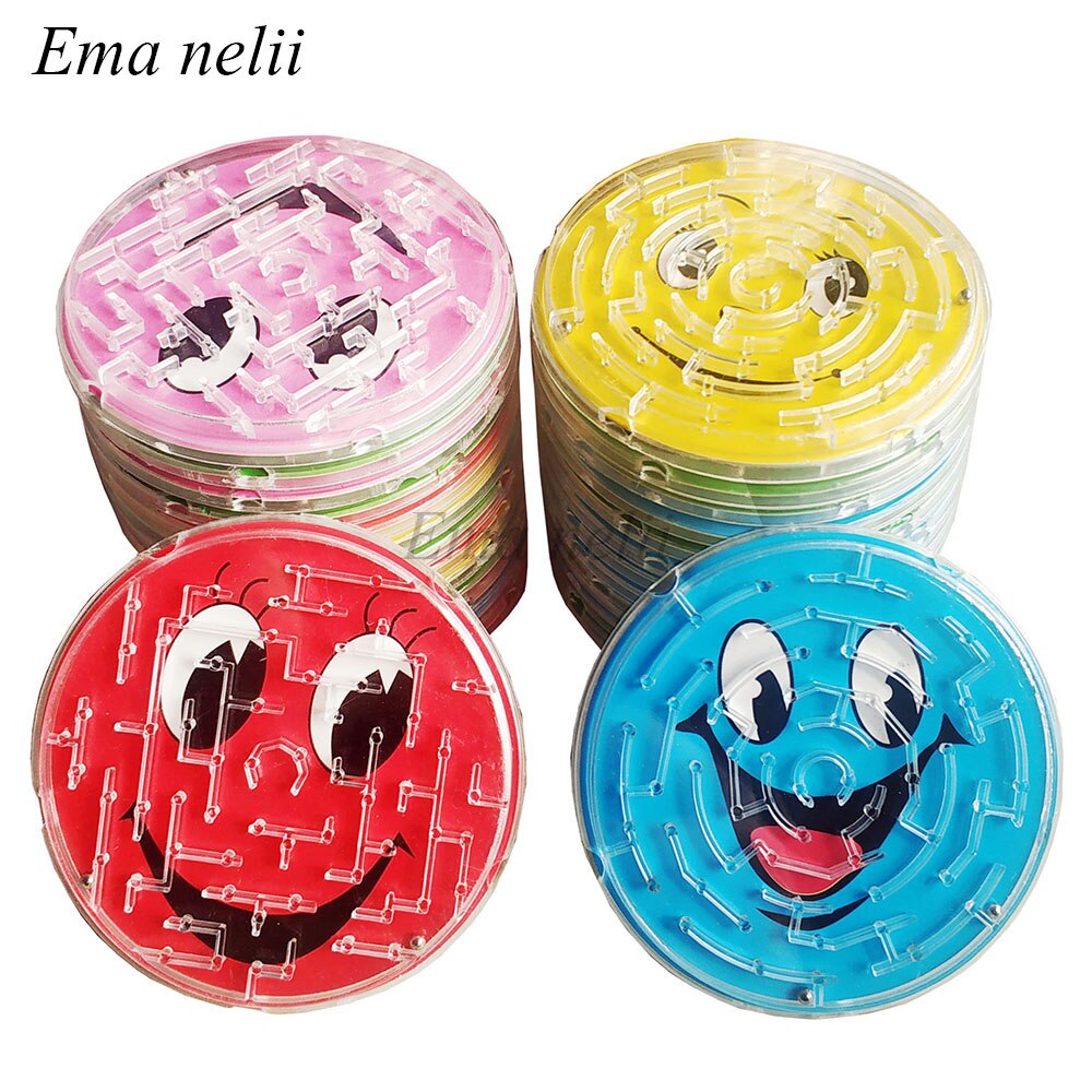 3 Stks/partij 7Cm Stalen Bal Spoor Doolhof Speelgoed Kinderen Vroege Educatief Brain Teaser Intellectuele 3D Puzzel Boord speelgoed