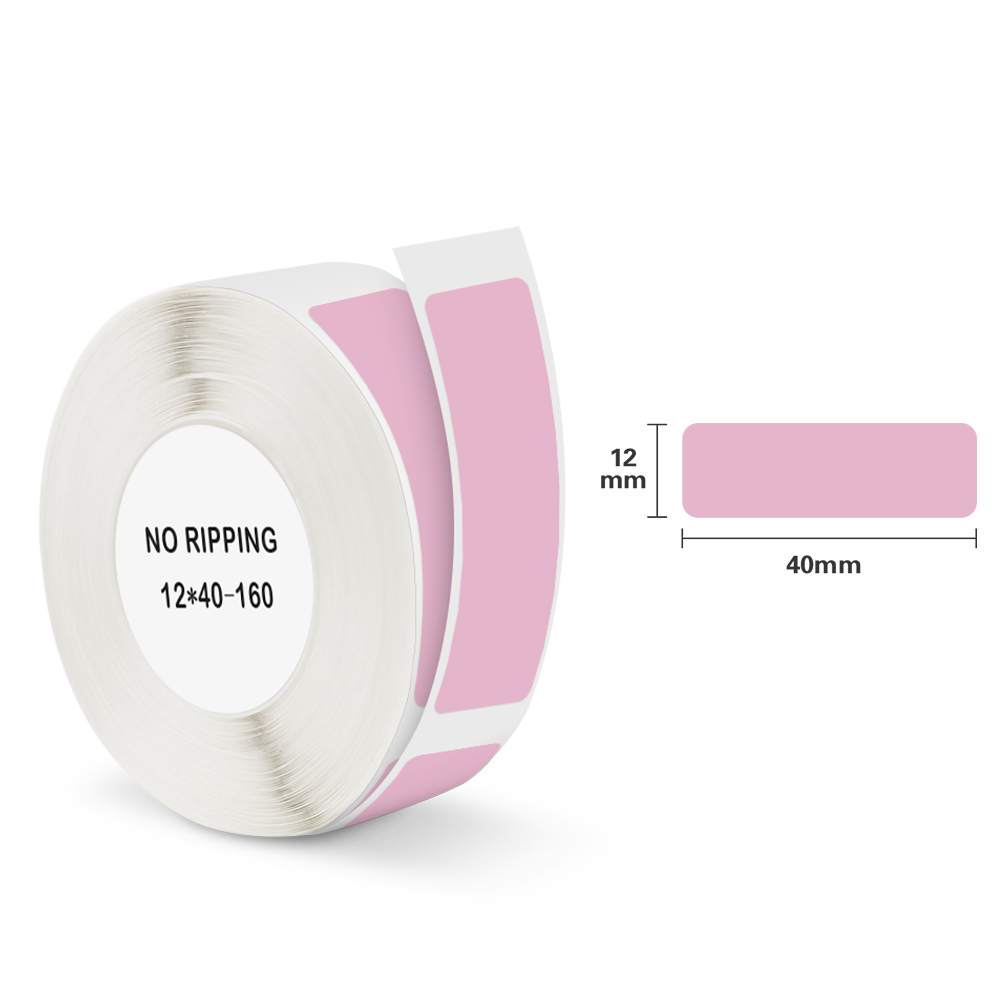 6 Pure Colors NIIMBOT D11 Label Printer Sticker D11 Label Paper Yellow White Label Tape D11 D110 Printer Ribbon 160pcs 12*40mm: Pink