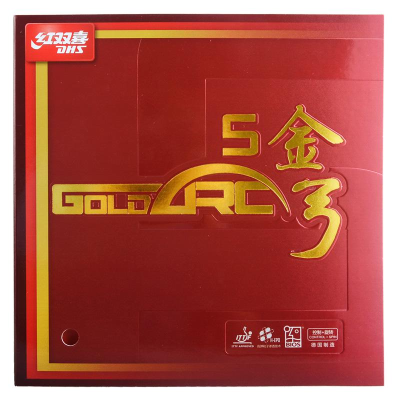 Originale Dhs Goldarc 5 8 Goldarc5 Goldarc-5 Goldarc8 Goldarc-8 Pips-in ping pong Pingpong gomma con spugna: GoldArc 5 red