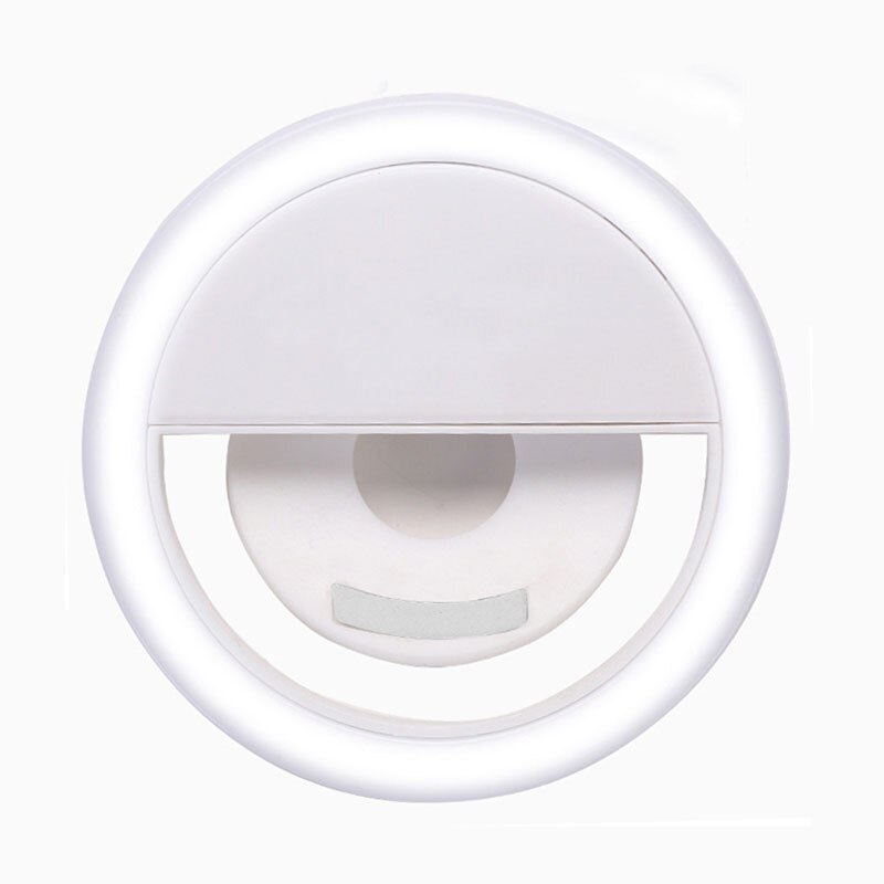 Vinlo USB Rechargeable Selfie Light, 3-Level Brightness Adjustment Mini LED Light Ring,for Mobile Phone Selfie, Night Light: V01A White